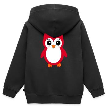 Owl red - Kids Premium Organic Zip-up Hoodie - black - Back - AI Model Kid Male (0cm)