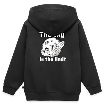 The Sky Is The Limit Retro Outer Space Designs - Kids Premium Organic Zip-up Hoodie - black - Back - AI Model Kid Male (0cm)