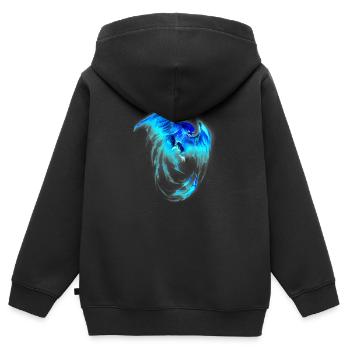 Blue Phoenix - Kinder Premium Organic Zip Hoodie - Schwarz - Hinten - AI Model Kid Male (0cm)