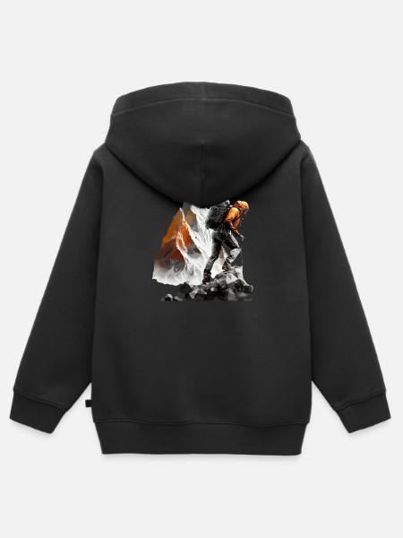 The climber - Kids Premium Organic Zip-up Hoodie - black