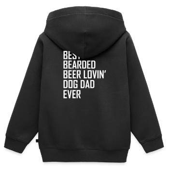 Dog Hund - Kinder Premium Organic Zip Hoodie - Schwarz - Hinten - AI Model Kid Male (0cm)