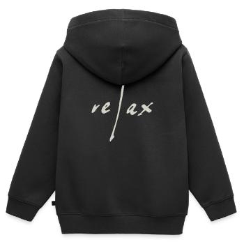 relax - Kinder Premium Organic Zip Hoodie - Schwarz - Hinten - AI Model Kid Male (0cm)