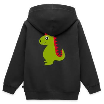 Kawaii Dino Kawaii Chibi Kawaii Tiere - Kinder Premium Organic Zip Hoodie - Schwarz - Hinten - AI Model Kid Male (0cm)