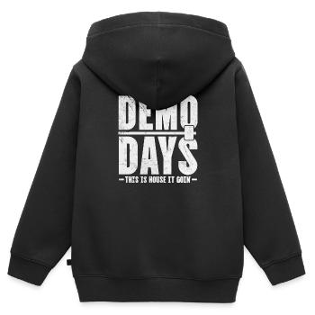 demo days this is house it going Design - Kids Premium Organic Zip-up Hoodie - black - Back - AI Model Kid Male (0cm)