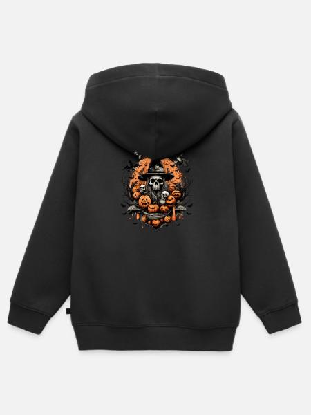 Halloween-Szene - Kinder Premium Organic Zip Hoodie - Schwarz