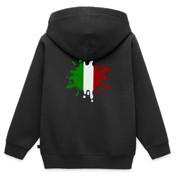 farbklecks italien - Kinder Premium Organic Zip Hoodie - Schwarz - Hinten - AI Model Kid Male (0cm)