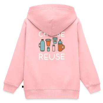 Zero Waste Journey Geschenke für Green Lifer - Kinder Premium Organic Zip Hoodie - Rosa - Hinten - AI Model Kid Female (0cm)