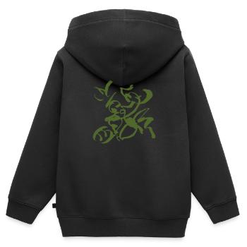 Abstrakt - Kinder Premium Organic Zip Hoodie - Schwarz - Hinten - AI Model Kid Male (0cm)