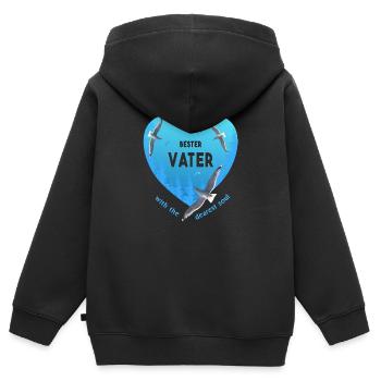 bester Vater - Kinder Premium Organic Zip Hoodie - Schwarz - Hinten - AI Model Kid Male (0cm)