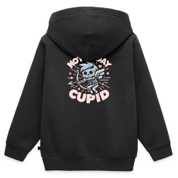 Not Today Cupid Valentine Pastel Punk Skeleton - Kinder Premium Organic Zip Hoodie - Schwarz - Hinten - AI Model Kid Male (0cm)