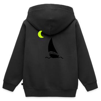 segelboot halbmond - Kinder Premium Organic Zip Hoodie - Schwarz - Hinten - AI Model Kid Male (0cm)