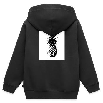 Ananas schwarz weiß - Kinder Premium Organic Zip Hoodie - Schwarz - Hinten - AI Model Kid Male (0cm)