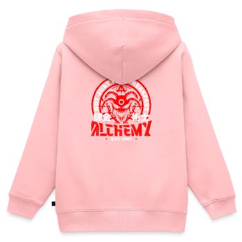 Fullmetal Alchemist Symbole D’alchimie Rouge - Sweat Premium à capuche zippé enfant bio - rose - Dos - AI Model Kid Female (0cm)
