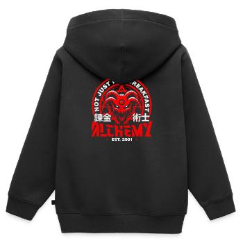 Fullmetal Alchemist Rotes Alchemie-Symbol - Kinder Premium Organic Zip Hoodie - Schwarz - Hinten - AI Model Kid Male (0cm)