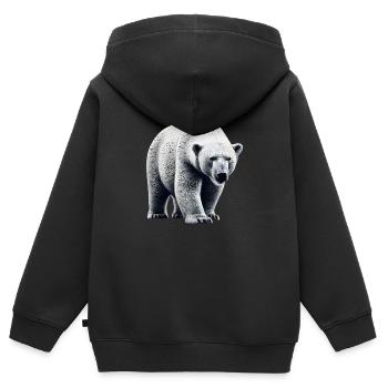 Eisbär - Kinder Premium Organic Zip Hoodie - Schwarz - Hinten - AI Model Kid Male (0cm)