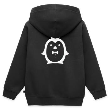 pingu gentleman - Kinder Premium Organic Zip Hoodie - Schwarz - Hinten - AI Model Kid Male (0cm)