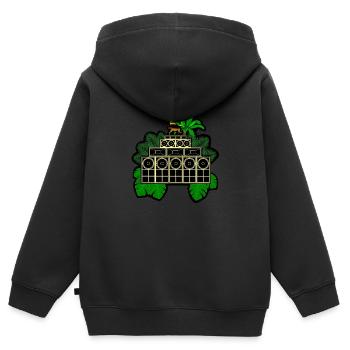 Sound system in the bush - Kids Premium Organic Zip-up Hoodie - black - Back - AI Model Kid Male (0cm)
