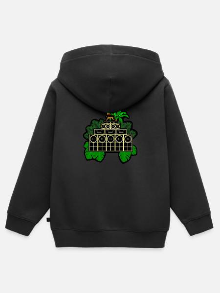 Soundsystem im Busch - Kinder Premium Organic Zip Hoodie - Schwarz