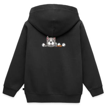 Süßer Pitbull Hundeliebhaber Amt für Humor - Kinder Premium Organic Zip Hoodie - Schwarz - Hinten - AI Model Kid Male (0cm)