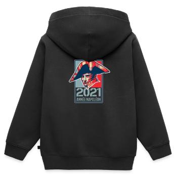 Napoleon Bonaparte Year 2021 Anniversary of the - Kinder Premium Organic Zip Hoodie - Schwarz - Hinten - AI Model Kid Male (0cm)