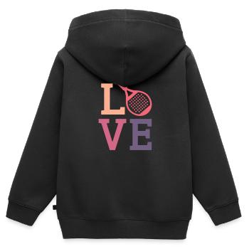 Padel Love Padeltennis Joueur Padel Tennis - Sweat Premium à capuche zippé enfant bio - noir - Dos - AI Model Kid Male (0cm)