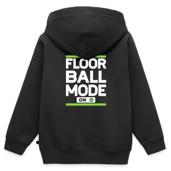Floorball Mode On Floorball Player Floorball - Kids Premium Organic Zip-up Hoodie - black - Back - AI Model Kid Male (0cm)