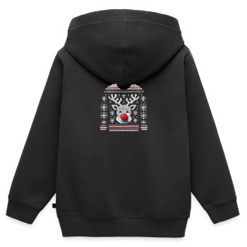 Rudolph Deer Jumper - Kids Premium Organic Zip-up Hoodie - black - Back - AI Model Kid Male (0cm)