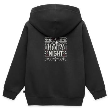 Oh Holly Night - Sweat Premium à capuche zippé enfant bio - noir - Dos - AI Model Kid Male (0cm)