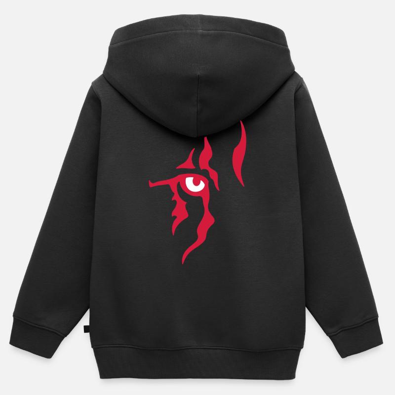 Œil de lion (droit) - Sweat Premium à capuche zippé enfant bio - noir