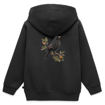 Amsel - Kinder Premium Organic Zip Hoodie - Schwarz - Hinten - AI Model Kid Male (0cm)