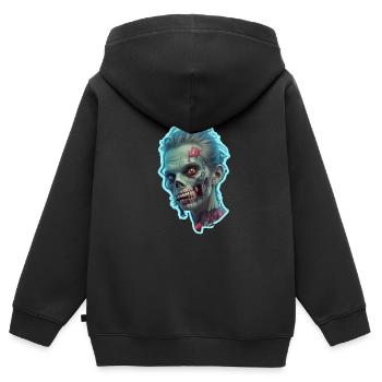 Zombie Woman Halloween - Sweat Premium à capuche zippé enfant bio - noir - Dos - AI Model Kid Male (0cm)