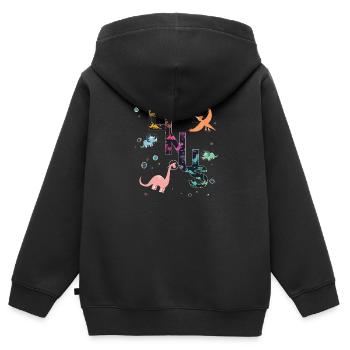 Linus - Schöner Jungen Name mit coolen Dinos - Kinder Premium Organic Zip Hoodie - Schwarz - Hinten - AI Model Kid Male (0cm)