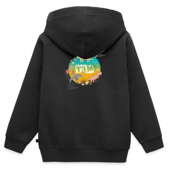 TIM - Schöner Jungen Name mit süßen Dinosaurier - Kinder Premium Organic Zip Hoodie - Schwarz - Hinten - AI Model Kid Male (0cm)