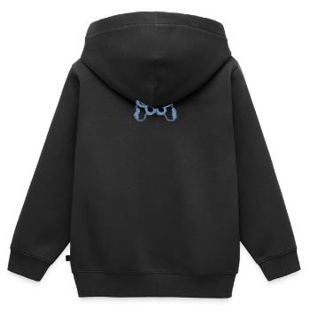 gamer gaming zocker controller glitch - Kinder Premium Organic Zip Hoodie - Schwarz - Hinten - AI Model Kid Male (0cm)