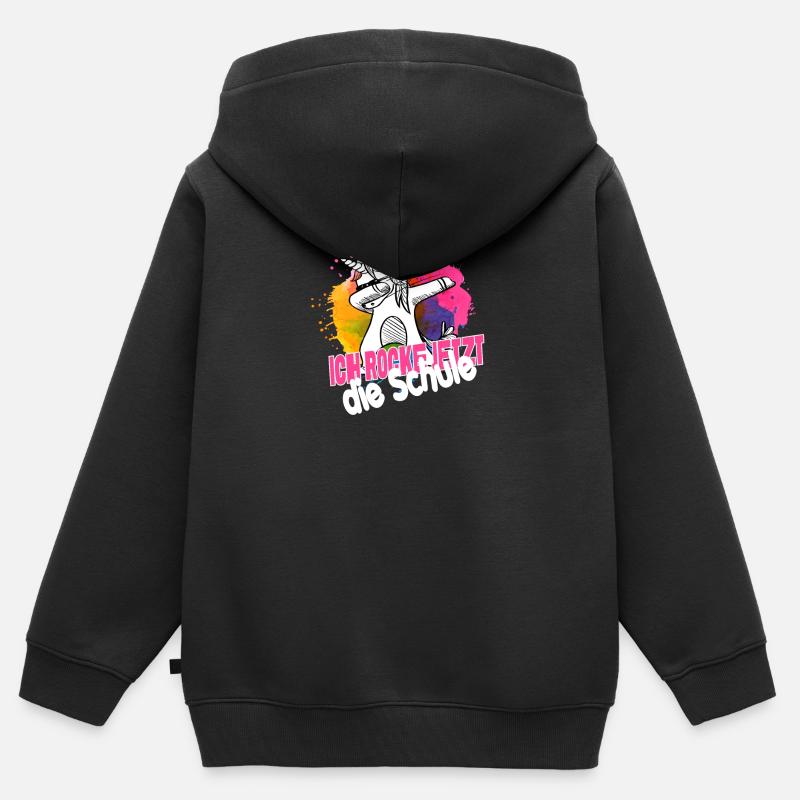 Endlich Schulkind, Einschulung - Kinder Premium Organic Zip Hoodie - Schwarz
