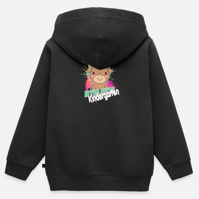 Endlich Schulkind, Einschulung - Kinder Premium Organic Zip Hoodie - Schwarz