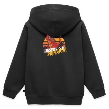 Estoy en Primaria! - Kinder Premium Organic Zip Hoodie - Schwarz - Hinten - AI Model Kid Male (0cm)