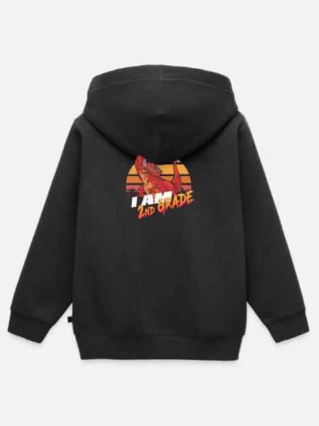 Schließlich 2. Klasse, Zweitklässler - T-REX - Kinder Premium Organic Zip Hoodie - Schwarz