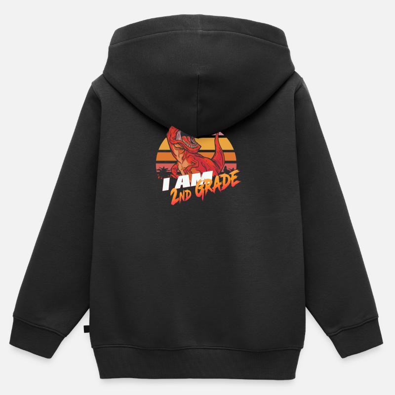 Schließlich 2. Klasse, Zweitklässler - T-REX - Kinder Premium Organic Zip Hoodie - Schwarz