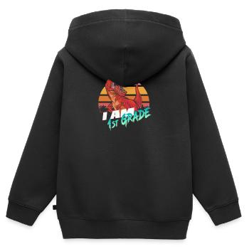 I AM 1st Grade, First Grader - Kinder Premium Organic Zip Hoodie - Schwarz - Hinten - AI Model Kid Male (0cm)