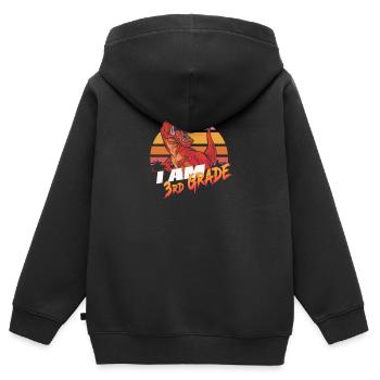Ich bin 3. Klasse, Zweitklässler - T-REX - Kinder Premium Organic Zip Hoodie - Schwarz - Hinten - AI Model Kid Male (0cm)