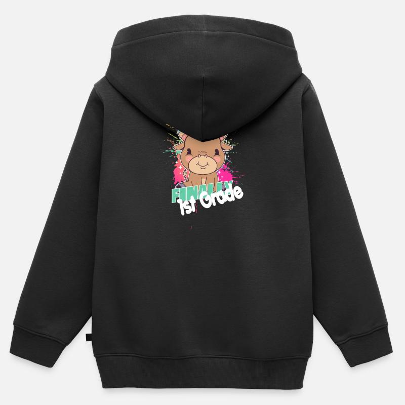 Finally 1st Grade, First Grader - Kinder Premium Organic Zip Hoodie - Schwarz
