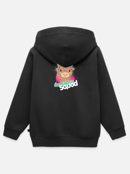 4th Grade Squad, Fourth Grader - Kids Premium Organic Zip-up Hoodie - black