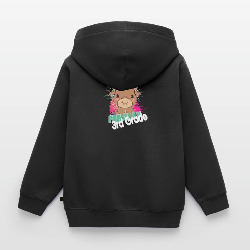 Finally 3rd Grade, Second Grader Kinder Premium Organic Zip Hoodie