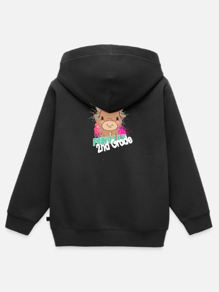 2nd Grade Squad, Second Grader - Kids Premium Organic Zip-up Hoodie - black
