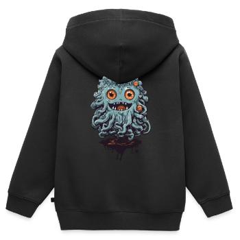 Süßes Tentakel Monster an Halloween - Kinder Premium Organic Zip Hoodie - Schwarz - Hinten - AI Model Kid Male (0cm)