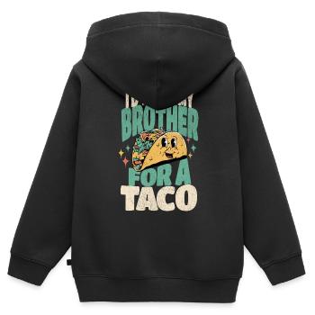 Taco - Sweat Premium à capuche zippé enfant bio - noir - Dos - AI Model Kid Male (0cm)