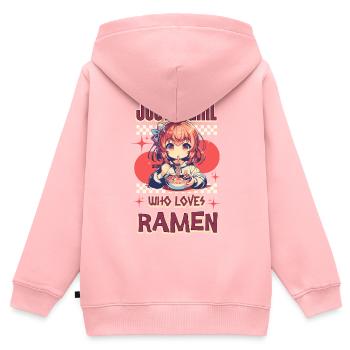 Just A Girl Who Loves Ramen - Kids Premium Organic Zip-up Hoodie - rose - Back - AI Model Kid Female (0cm)
