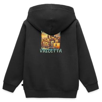 Malte La Valette Vacances Mer Méditerranée - Sweat Premium à capuche zippé enfant bio - noir - Dos - AI Model Kid Male (0cm)