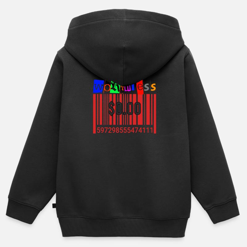 Punk sans valeur Anticapitalisme - Sweat Premium à capuche zippé enfant bio - noir